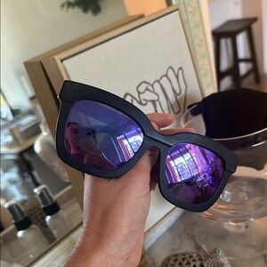 Black Sunglasses with Purple Lenses